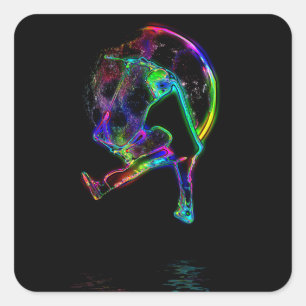 Sticker Carré Scoot the Moon - Scooter Champ