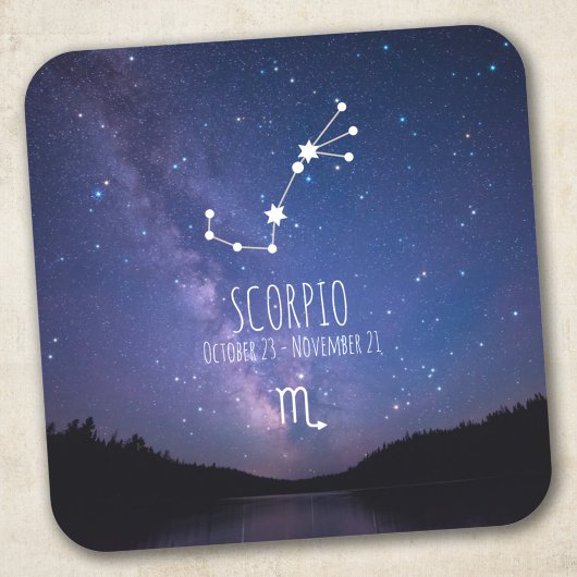 Sticker Carré Scorpio | Constellation Zodiaque personnalisée