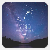 Sticker Carré Scorpio | Constellation Zodiaque personnalisée (Devant)