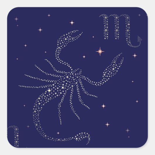 Sticker Carré scorpio étoiles (Devant)