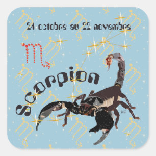 Sticker Carré Scorpion 24 octobre 22 novembre