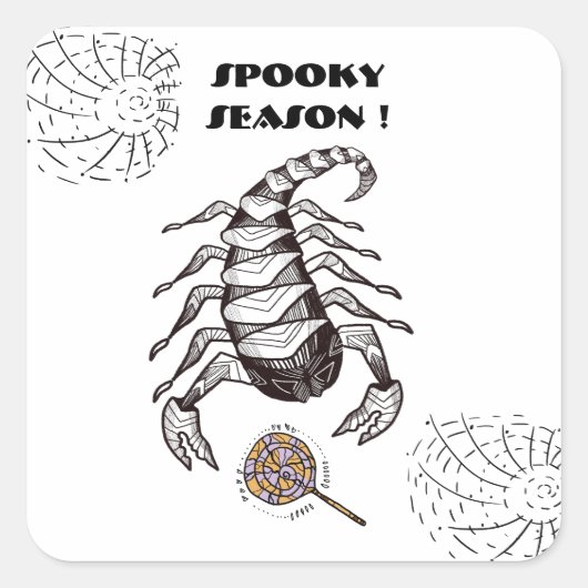 Sticker Carré scorpion éffrayant (Devant)