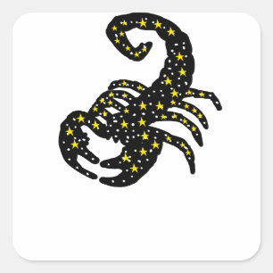 Sticker Carré Scorpion Zodiaque Silhouett