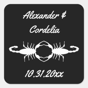 Sticker Carré Scorpions Mariages blancs gothiques personnalisés