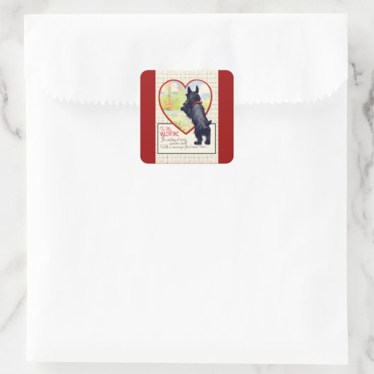Sticker Carré Scottie dog Valentine Scottish Terrier (Sac)