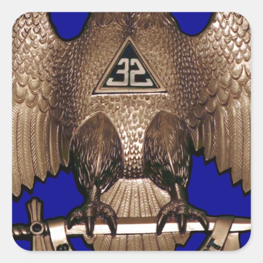 Sticker Carré Scottish Rite 32 Degree Royal Blue (Devant)