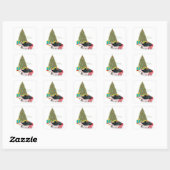 Sticker Carré Scottish Terrier Christmas Nap (Feuille)