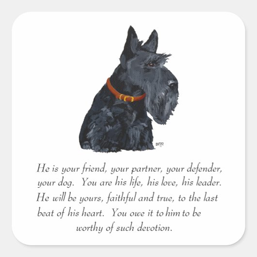 Sticker Carré Scottish Terrier Keepsaké (Devant)