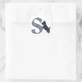 Sticker Carré Scottish Terrier Monogram S (Sac)