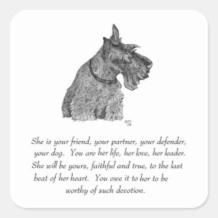 Sticker Carré Scottish Terrier Souvenirs - FEMELLE
