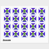 Sticker Carré Scottish Thistle and Flag, (Feuille)
