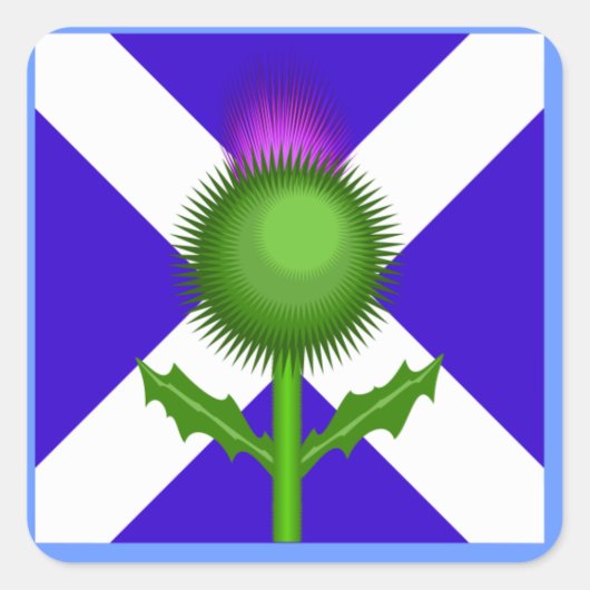 Sticker Carré Scottish Thistle and Flag, (Devant)