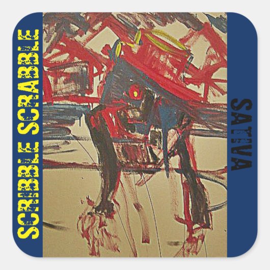 STICKER CARRÉ SCRABLES SATIVA (Devant)
