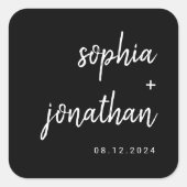Sticker Carré Script Black | Wedding (Devant)