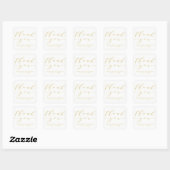 Sticker Carré Script chic | MERCI MARIAGE (Feuille)