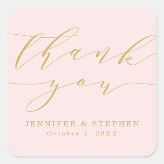 Sticker Carré Script chic | MERCI MARIAGE (Devant)