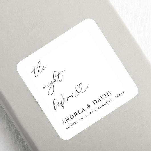 Sticker Carré Script Coeur La Nuit Avant Le Dîner De Répétition