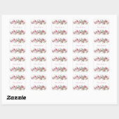 Sticker Carré Script d'aquarelle rose romantique (Feuille)