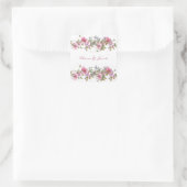 Sticker Carré Script d'aquarelle rose romantique (Sac)