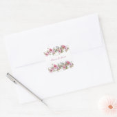 Sticker Carré Script d'aquarelle rose romantique (Enveloppe)