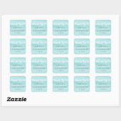 Sticker Carré Script de Merci Mariage d'aquarelle Limpet Shell (Feuille)