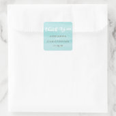 Sticker Carré Script de Merci Mariage d'aquarelle Limpet Shell (Sac)