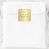 Sticker Carré Script Elégant Or Personnalisé Modèle glamour (Sac)