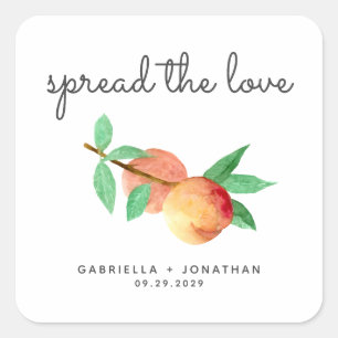 Sticker Carré Script Épandre l'Amour Péché Confiture Mariage Fav
