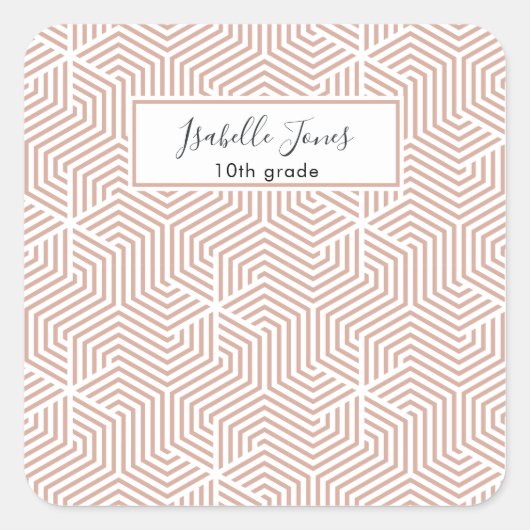 Sticker Carré script géométrique stylisé personnalisé école iPad (Devant)