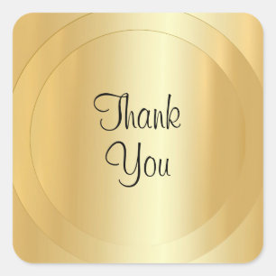 Sticker Carré Script manuscrit Faux Gold Modèle moderne