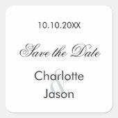 Sticker Carré Script mariage Enregistrer la date (Devant)
