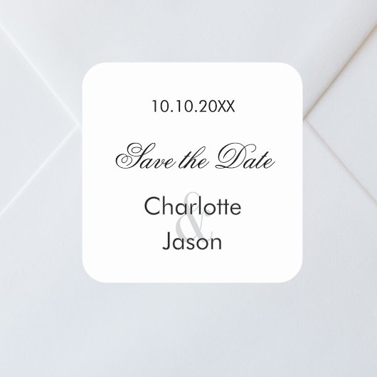 Sticker Carré Script mariage Enregistrer la date