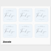 Sticker Carré Script moderne Blue Grey Mariage Favoriser Chandel (Feuille)