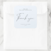 Sticker Carré Script moderne Blue Grey Mariage Favoriser Chandel (Sac)