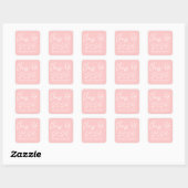 Sticker Carré Script moderne Blush Pink Classe de 2023 Graduatio (Feuille)
