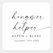 Sticker Carré Script moderne Hangover Helper Wedding Favoriser (Devant)