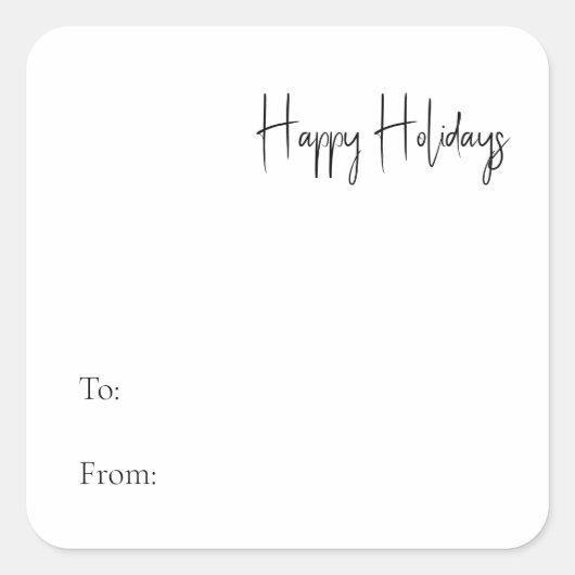 Sticker Carré Script Moderne Joyeuses Vacances À De (Devant)