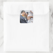 Sticker Carré Script moderne Merci photo mariage Faveur (Sac)