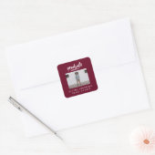 Sticker Carré Script moderne photo burgundy graduation (Enveloppe)