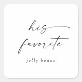 Sticker Carré Script Moderne Sa Faveur Mariage Favorite (Devant)