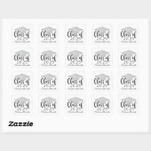 Sticker Carré Script moderne Silver 2025 Graduation personnalisé (Feuille)
