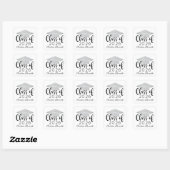 Sticker Carré Script moderne Silver 2025 Graduation personnalisé (Feuille)