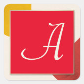 Sticker Carré Script monogramme A (Devant)