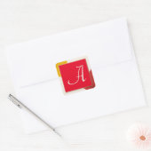 Sticker Carré Script monogramme A (Enveloppe)
