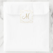 Sticker Carré Script Monogramme Or Poussière D'Or (Sac)