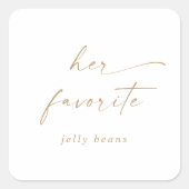 Sticker Carré Script Or Moderne Sa Faveur Mariage Favorite (Devant)