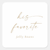 Sticker Carré Script Or Moderne Sa Faveur Mariage Favorite (Devant)