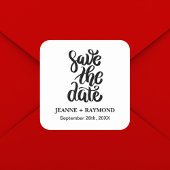 Sticker Carré Script Simple Et Élégant Enregistrer Le Mariage Da