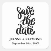 Sticker Carré Script Simple Et Élégant Enregistrer Le Mariage Da (Devant)