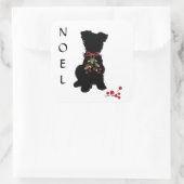 Sticker Carré Scruffy Mutt NOEL (Sac)